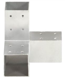 Post Connector Y Shape Galvanised Metal 81x81 Mm -Room Post Connector Y Shape Galvanised Metal 81x81 mm 450990 2