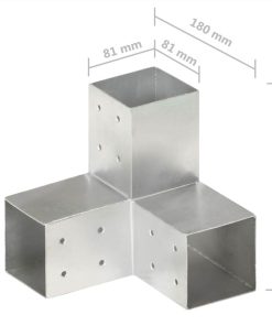 Post Connector Y Shape Galvanised Metal 81x81 Mm -Room Post Connector Y Shape Galvanised Metal 81x81 mm 450990 4