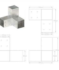 Post Connector Y Shape Galvanised Metal 81x81 Mm -Room Post Connector Y Shape Galvanised Metal 81x81 mm 450990 5