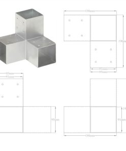 Post Connector Y Shape Galvanised Metal 91x91 Mm 7 Post Connector Y Shape Galvanised Metal 91x91 Mm -Room Post Connector Y Shape Galvanised Metal 91x91 mm 449897 5