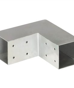 Post Connectors 4 Pcs L Shape Galvanised Metal 71x71 Mm -Room Post Connectors 4 pcs L Shape Galvanised Metal 71x71 mm 497058 4