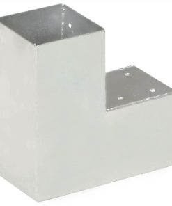 Post Connectors 4 Pcs L Shape Galvanised Metal 91x91 Mm -Room Post Connectors 4 pcs L Shape Galvanised Metal 91x91 mm 439483 3