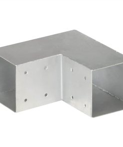 Post Connectors 4 Pcs L Shape Galvanised Metal 91x91 Mm -Room Post Connectors 4 pcs L Shape Galvanised Metal 91x91 mm 439483 4