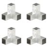 Post Connectors 4 Pcs Y Shape Galvanised Metal 71x71 Mm -Room Post Connectors 4 pcs Y Shape Galvanised Metal 71x71 mm 497060 0