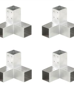 Post Connectors 4 Pcs Y Shape Galvanised Metal 71x71 Mm