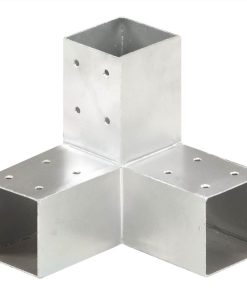 Post Connectors 4 Pcs Y Shape Galvanised Metal 71x71 Mm -Room Post Connectors 4 pcs Y Shape Galvanised Metal 71x71 mm 497060 2