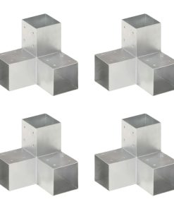 Post Connectors 4 Pcs Y Shape Galvanised Metal 91x91 Mm