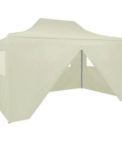 Professional Folding Party Tent With 4 Sidewalls 3x4 M Steel Cream