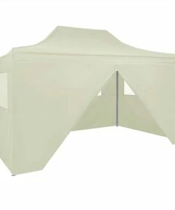 Professional Folding Party Tent With 4 Sidewalls 3x4 M Steel Cream