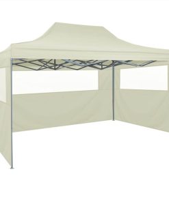 Professional Folding Party Tent With 4 Sidewalls 3x4 M Steel Cream -Room Professional Folding Party Tent with 4 Sidewalls 3x4 m Steel Cream 495370 4