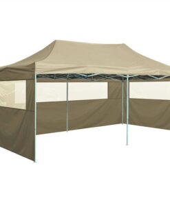 Professional Folding Party Tent With 4 Sidewalls 3x6 M Steel Cream