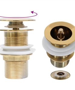Push Drain Without Overflow Function Gold 6.4x6.4x9.1 Cm