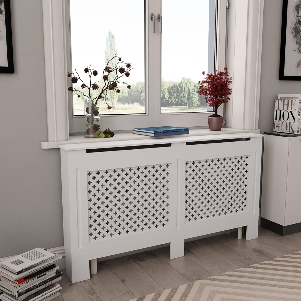 Radiator Covers 2 pcs White 152x19x81.5 cm MDF Radiator Covers 2 Pcs White 152x19x81.5 Cm MDF -Room Radiator Covers 2 pcs White 152x19x81 5 cm MDF 429204 1