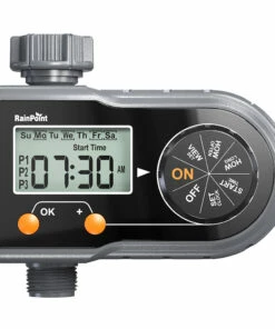 RainPoint ITV101P Digital Sprinkler Timer, Programmable Water Hose Timer, Automatic/Manual Mode, 3 Watering Programs