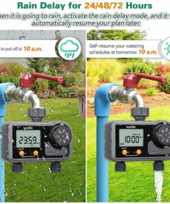 RainPoint ITV201P Digital Sprinkler Timer With 2 Zones, 6 Programmable Procedure, Waterproof Hose Timer, Rain Delay/Manual/Auto Mode -Room RainPoint ITV201P Digital Sprinkler Timer 2 Zone 509038 4