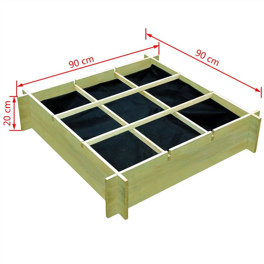Raised Bed 90x90x20 cm Impregnated Wood Raised Bed 90x90x20 Cm Impregnated Wood -Room Raised Bed 90x90x20 cm Impregnated Wood 449439 2