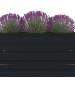 Raised Garden Bed 100x100x45 Cm Galvanised Steel Anthracite