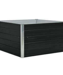 Raised Garden Bed 100x100x45 Cm Galvanised Steel Anthracite 4 Raised Garden Bed 100x100x45 Cm Galvanised Steel Anthracite -Room Raised Garden Bed 100x100x45 cm Galvanised Steel Anthracite 437162 2