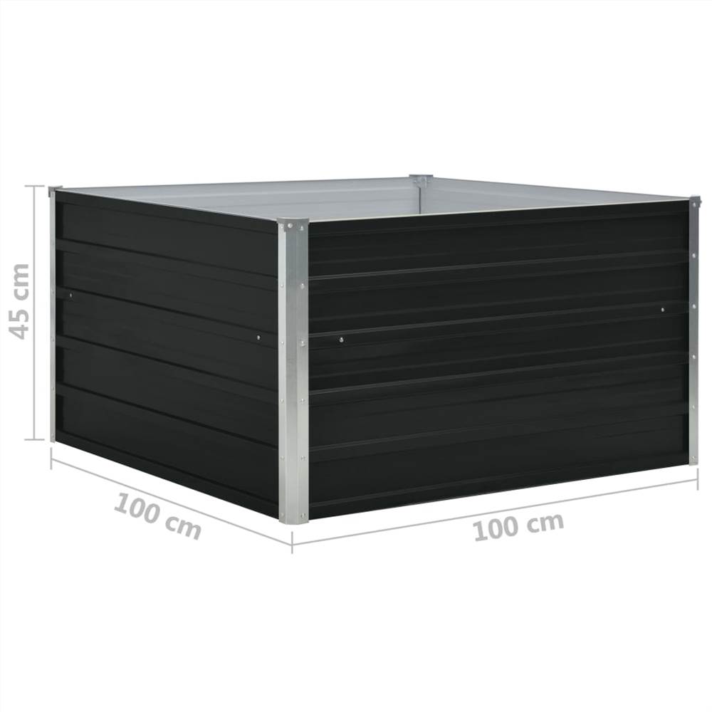 Raised Garden Bed 100x100x45 cm Galvanised Steel Anthracite Raised Garden Bed 100x100x45 Cm Galvanised Steel Anthracite -Room Raised Garden Bed 100x100x45 cm Galvanised Steel Anthracite 437162 5