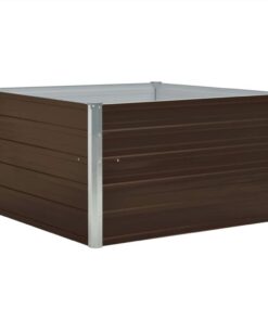 Raised Garden Bed 100x100x45 Cm Galvanised Steel Brown -Room Raised Garden Bed 100x100x45 cm Galvanised Steel Brown 452251 2