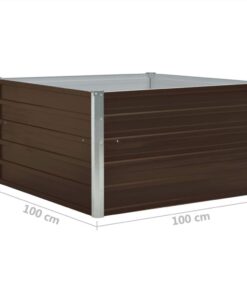 Raised Garden Bed 100x100x45 Cm Galvanised Steel Brown -Room Raised Garden Bed 100x100x45 cm Galvanised Steel Brown 452251 5