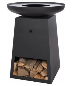RedFire Garden Barbecue With Wood Storage Onyx 60 Cm Black