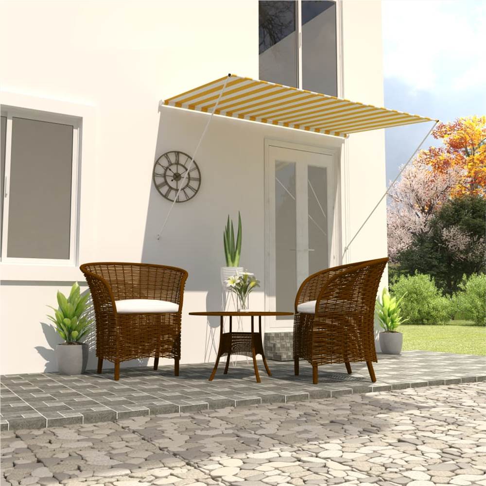 Retractable Awning 200x150 cm Yellow and White Retractable Awning 200x150 Cm Yellow And White -Room Retractable Awning 200x150 cm Yellow and White 441661 0