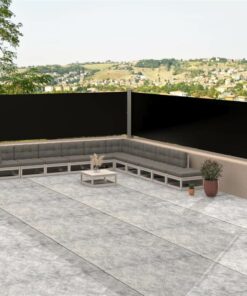 Retractable Side Awning Black 117x1000 Cm