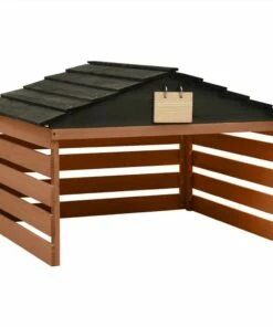 Robotic Lawn Mower Garage Black And Brown 78x74x54 Cm WPC