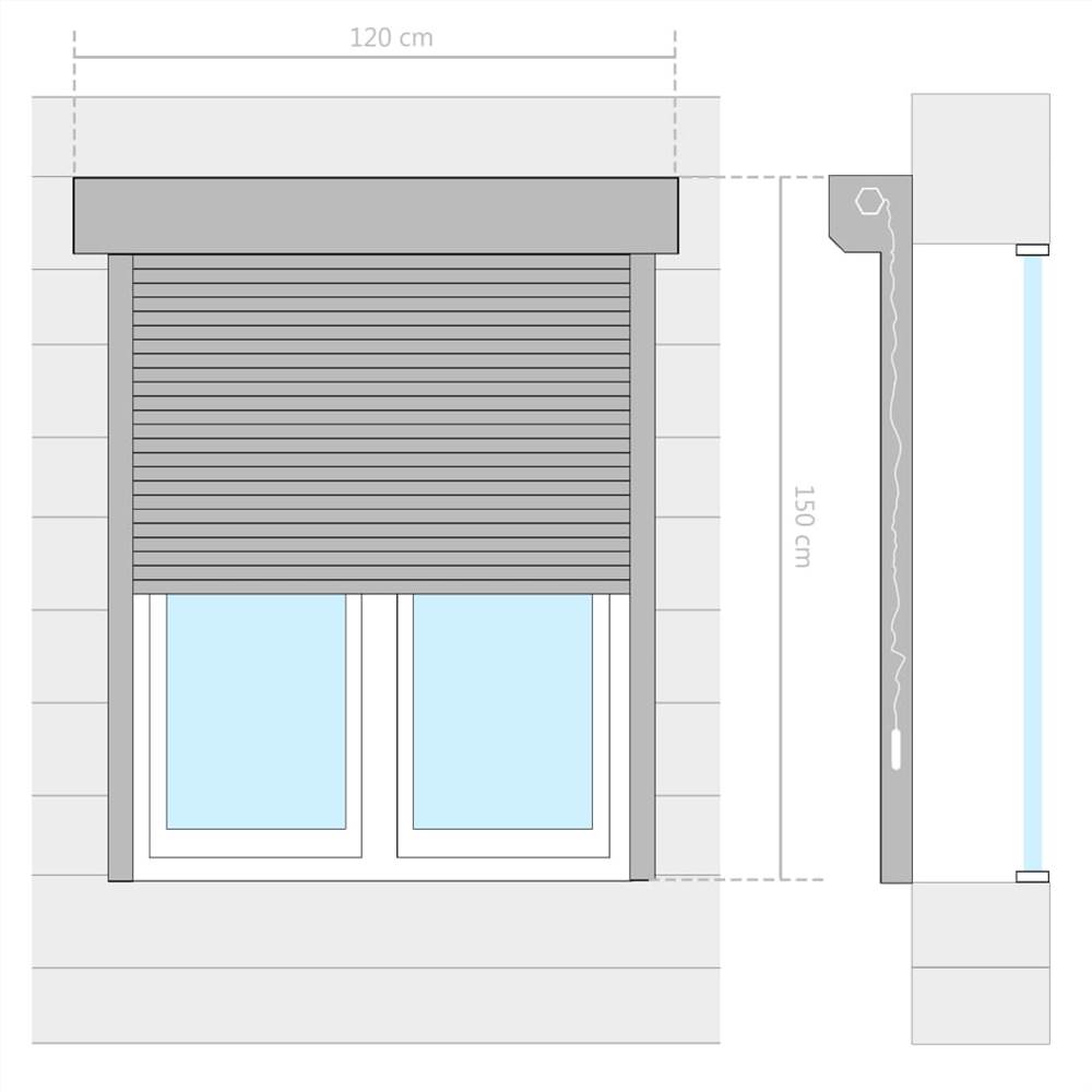 Roller Shutter Aluminium 120x150 cm Anthracite Roller Shutter Aluminium 120x150 Cm Anthracite -Room Roller Shutter Aluminium 120x150 cm Anthracite 442779 3