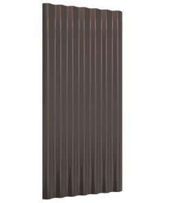 Roof Panels 12 Pcs Powder-coated Steel Brown 80x36 Cm 4 Roof Panels 12 Pcs Powder-coated Steel Brown 80x36 Cm -Room Roof Panels 12 pcs Powder coated Steel Brown 80x36 cm 514750 2