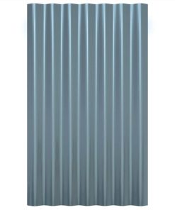 Roof Panels 12 Pcs Powder-coated Steel Grey 60x36 Cm -Room Roof Panels 12 pcs Powder coated Steel Grey 60x36 cm 514819 3