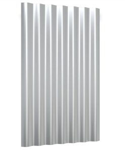 Roof Panels 12 Pcs Powder-coated Steel Silver 60x36 Cm 4 Roof Panels 12 Pcs Powder-coated Steel Silver 60x36 Cm -Room Roof Panels 12 pcs Powder coated Steel Silver 60x36 cm 514697 2