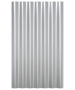 Roof Panels 12 Pcs Powder-coated Steel Silver 60x36 Cm 5 Roof Panels 12 Pcs Powder-coated Steel Silver 60x36 Cm -Room Roof Panels 12 pcs Powder coated Steel Silver 60x36 cm 514697 3