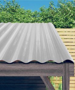 Roof Panels 12 Pcs Powder-coated Steel Silver 80x36 Cm