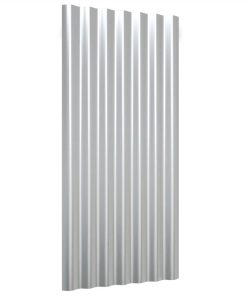 Roof Panels 12 Pcs Powder-coated Steel Silver 80x36 Cm 4 Roof Panels 12 Pcs Powder-coated Steel Silver 80x36 Cm -Room Roof Panels 12 pcs Powder coated Steel Silver 80x36 cm 514784 2