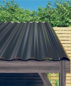 Roof Panels 36 Pcs Powder-coated Steel Anthracite 80x36 Cm