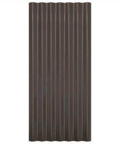 Roof Panels 36 Pcs Powder-coated Steel Brown 80x36 Cm -Room Roof Panels 36 pcs Powder coated Steel Brown 80x36 cm 516144 3