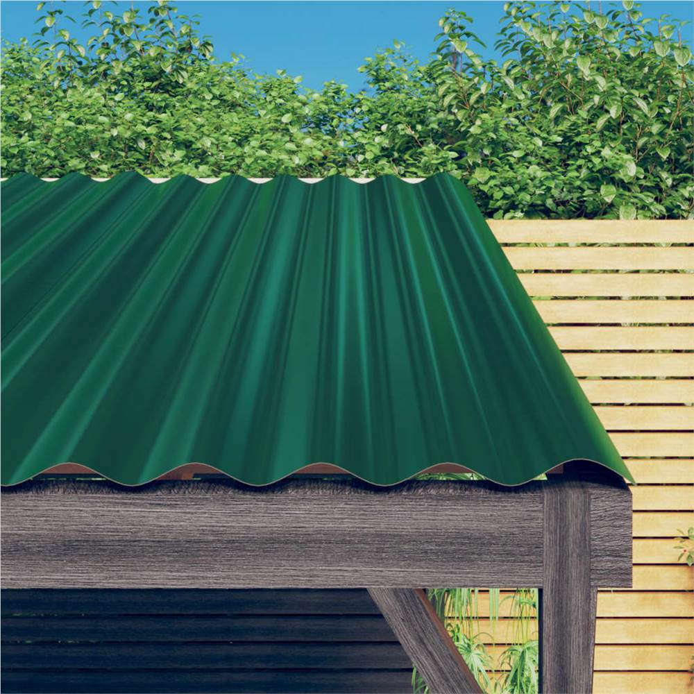 Roof Panels 36 pcs Powder-coated Steel Green 80x36 cm Roof Panels 36 Pcs Powder-coated Steel Green 80x36 Cm -Room Roof Panels 36 pcs Powder coated Steel Green 80x36 cm 516145 0