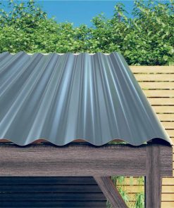 Roof Panels 36 Pcs Powder-coated Steel Grey 60x36 Cm