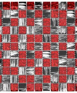 Self-adhesive Mosaic Tiles 11 Pcs Black And Red 30x30 Cm Glass -Room Self adhesive Mosaic Tiles 11 pcs Black and Red 30x30 cm Glass 472324 2