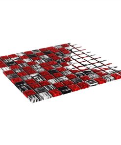 Self-adhesive Mosaic Tiles 11 Pcs Black And Red 30x30 Cm Glass -Room Self adhesive Mosaic Tiles 11 pcs Black and Red 30x30 cm Glass 472324 3