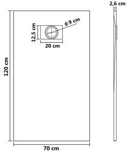 Shower Base Tray SMC Black 120x70 Cm -Room Shower Base Tray SMC Black 120x70 cm 446157 5