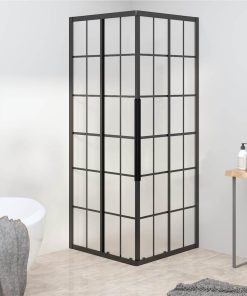 Shower Cabin Frosted ESG 70x70x180 Cm Black