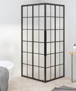 Shower Cabin Frosted ESG 80x70x180 Cm Black