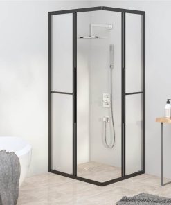 Shower Cabin Frosted ESG 80x70x180 Cm Black 4 Shower Cabin Frosted ESG 80x70x180 Cm Black -Room Shower Cabin Frosted ESG 80x70x180 cm Black 517677 2