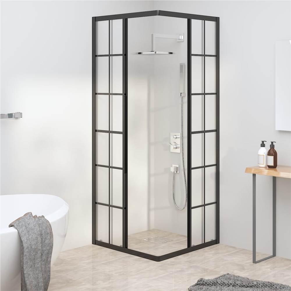 Shower Cabin Frosted ESG 80x80x180 cm Black Shower Cabin Frosted ESG 80x80x180 Cm Black -Room Shower Cabin Frosted ESG 80x80x180 cm Black 517675 2