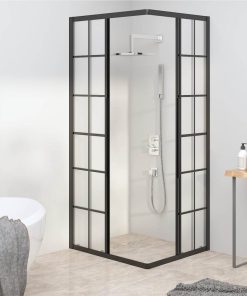 Shower Cabin Frosted ESG 90x70x180 Cm Black 4 Shower Cabin Frosted ESG 90x70x180 Cm Black -Room Shower Cabin Frosted ESG 90x70x180 cm Black 517676 2