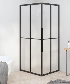 Shower Cabin Frosted ESG 90x70x180 Cm Black