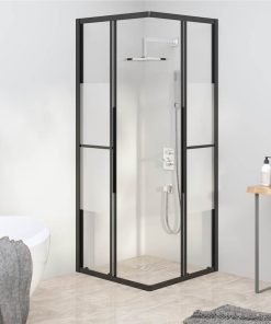 Shower Cabin Half Frosted ESG 70x70x180 Cm Black -Room Shower Cabin Half Frosted ESG 70x70x180 cm Black 517670 2